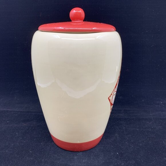 Coca-Cola Christmas Cookie Jar Things Go Better With Coke Ceramic Houston 9" Vtg - Picture 6 of 10